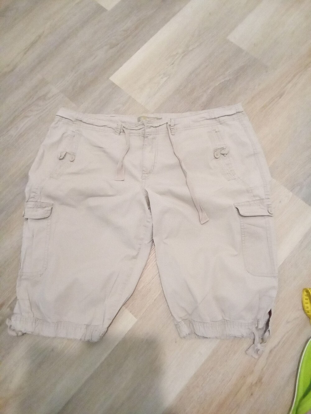 2-$10... Angel Kiss Plus Size 22 Lightweight Tan Cargo 15" Inseam Bermuda Shorts